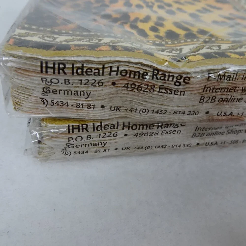 Paper Napkins Animal Print Orange 7 Packs Unopened Cocktail Decoupage Party